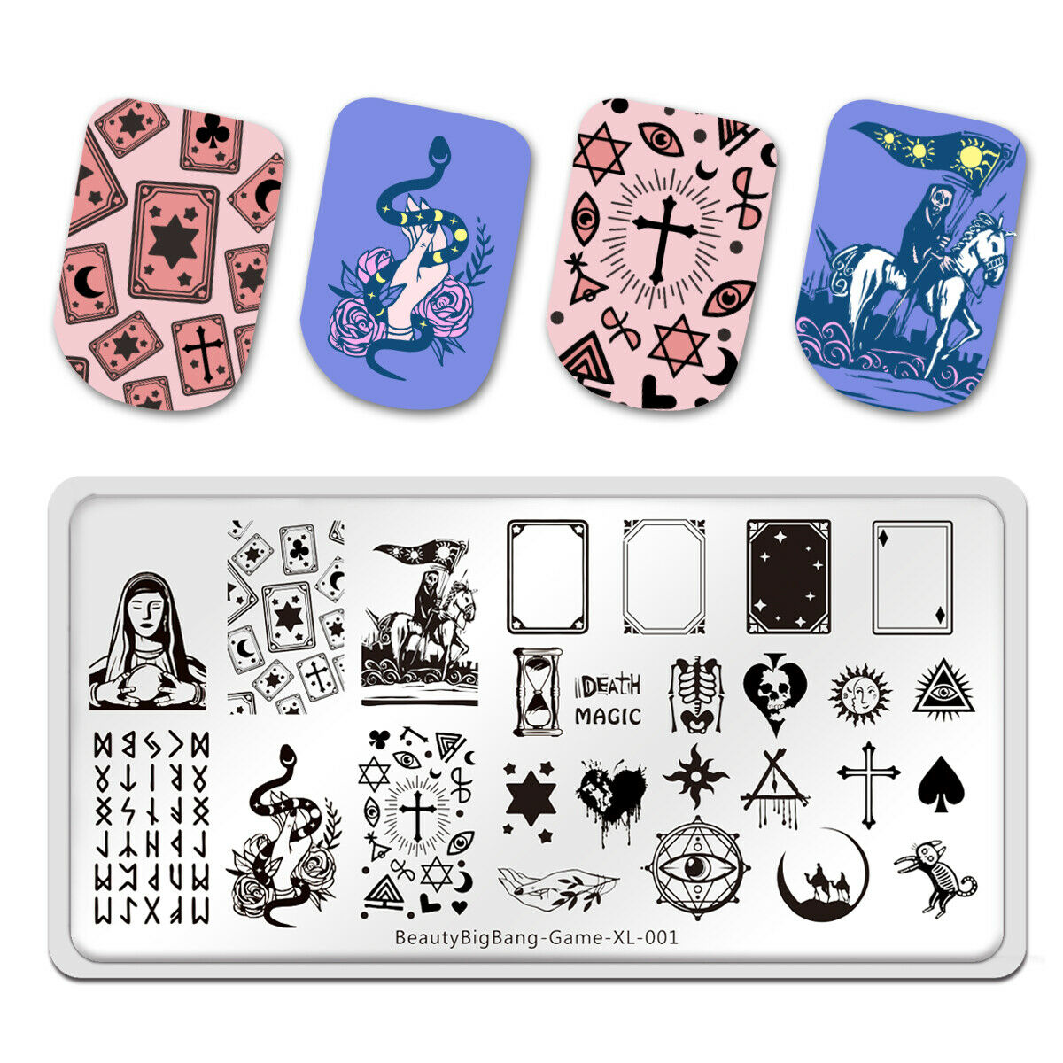 BeautyBigBang Stainless Steel Tarot Magic Nail Art Plate Nail Stamping Plates HN
