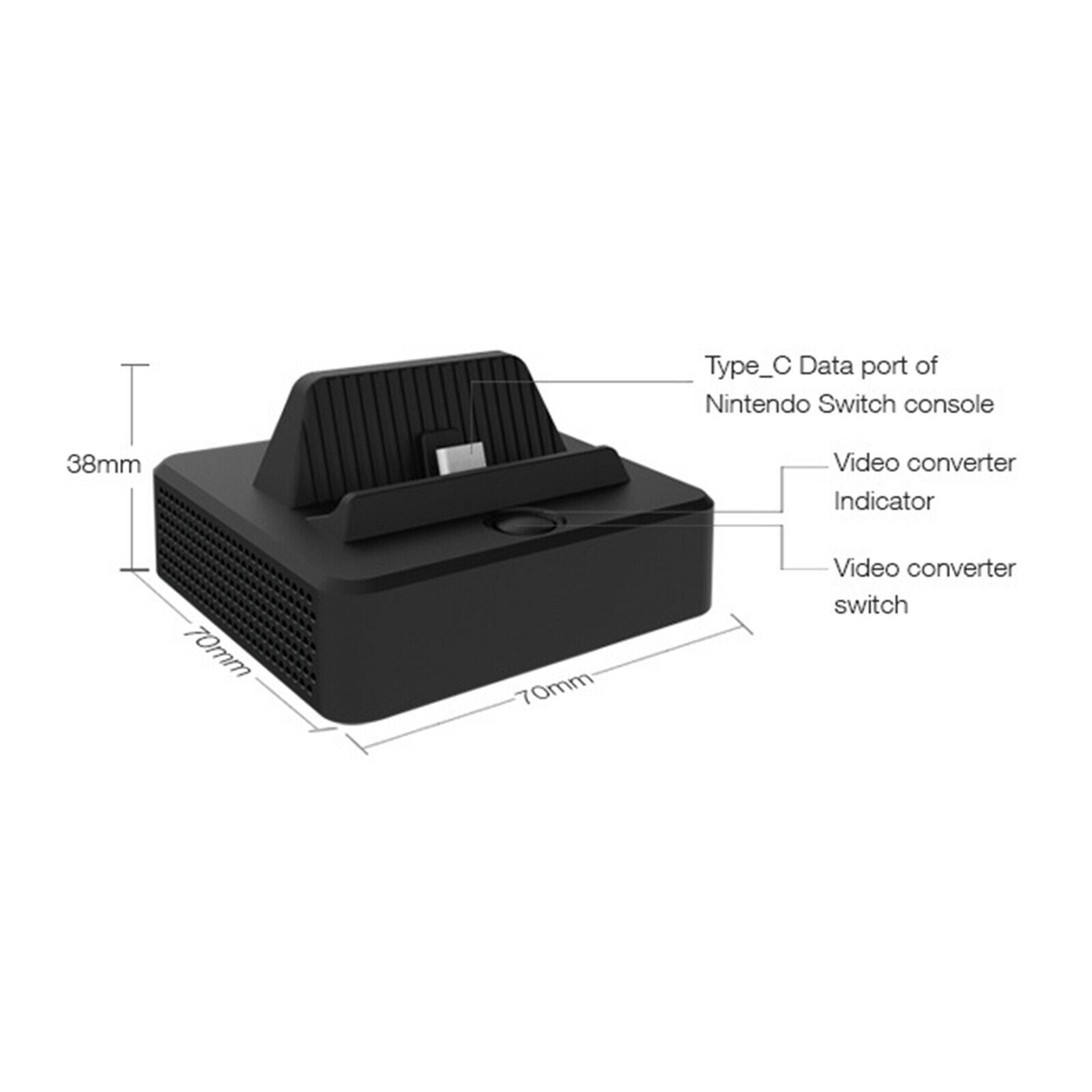 Video Converter Dock Type C Charge Dock HDMI TV Adapter for Nintendo Switch
