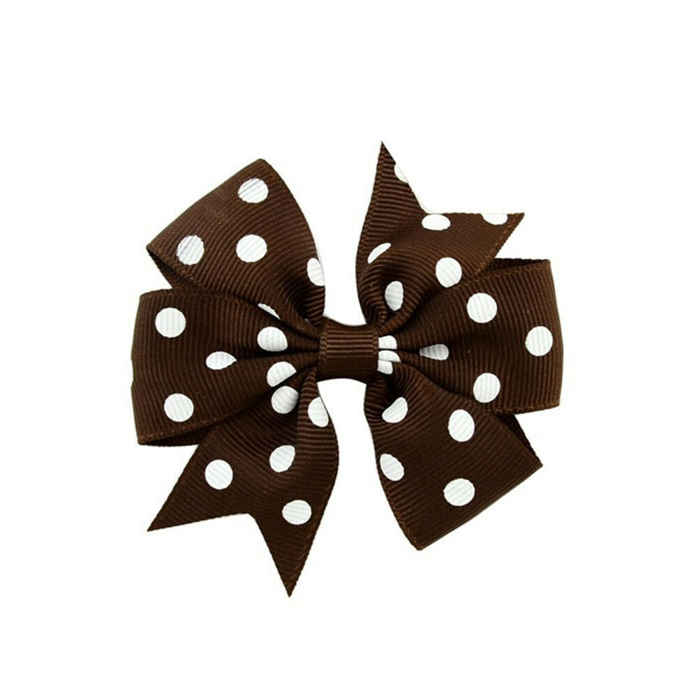 20 pcs Assorted Baby Girls Polka Dot Hair Bows Hair Pins Headwear Accessories