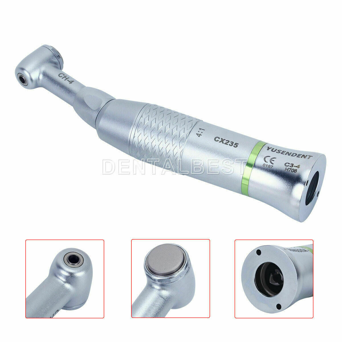 Dental 4:1Reduction Low Speed Contra Angle Push Button Handpiece COXO CX235 C3-4