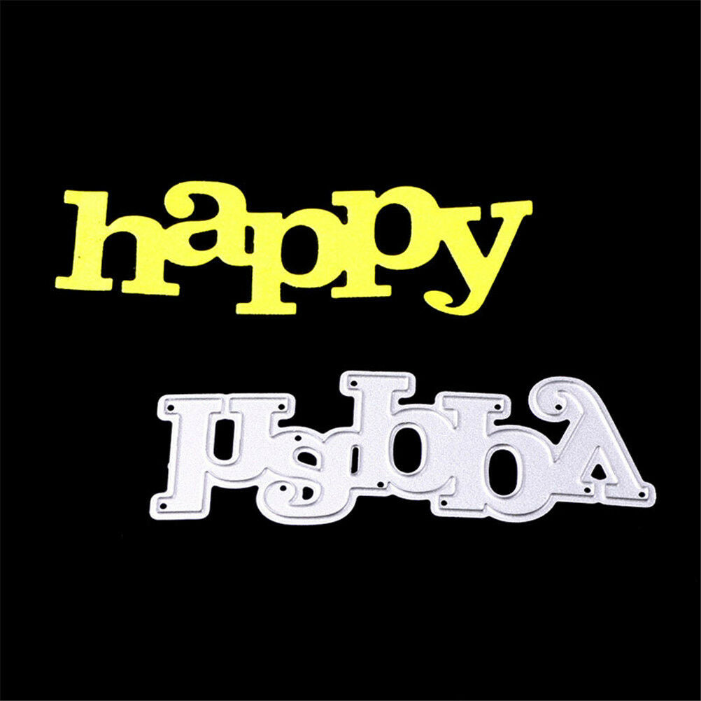 Greeting Words happy Metal Cutting Dies For DIY Scrapbooking Card Craft Dec Rf