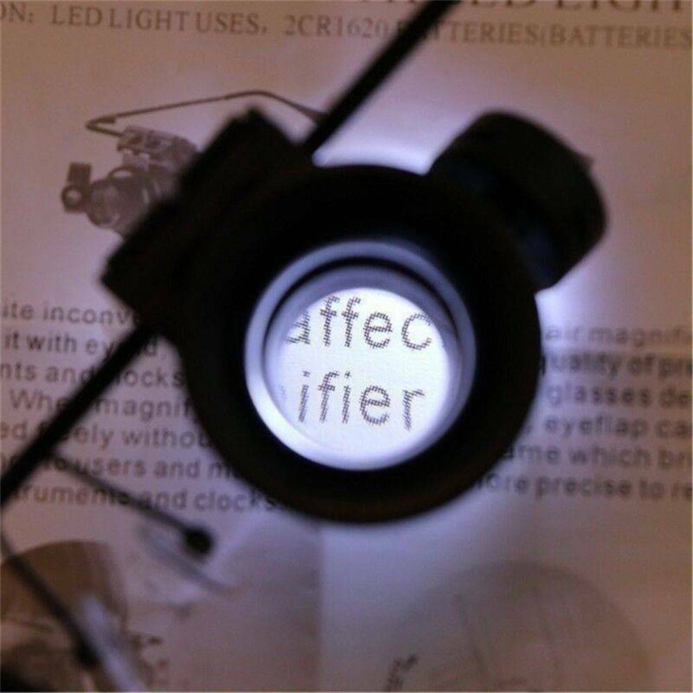 20X Glasses Type Magnifier Watch Repair Tool with Two LED Lights US New