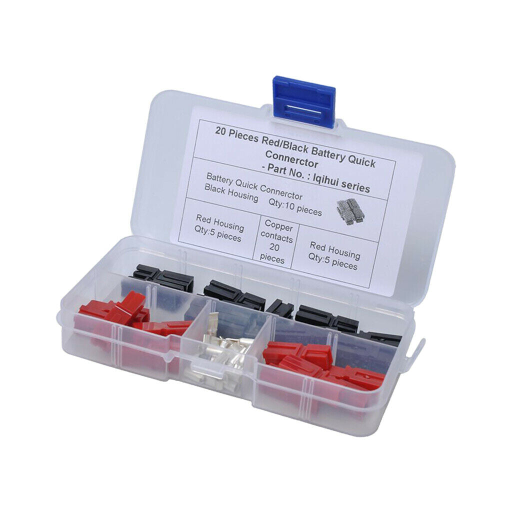 Pack of 20 Auto RV 30A Battery Quick Coupling Plugs Black + Red