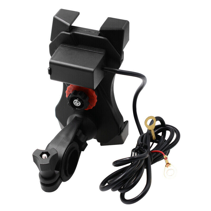 1PC One Button Lock Motorcycle Bikes Handlebar Phone Holder USB Charging Bracket
