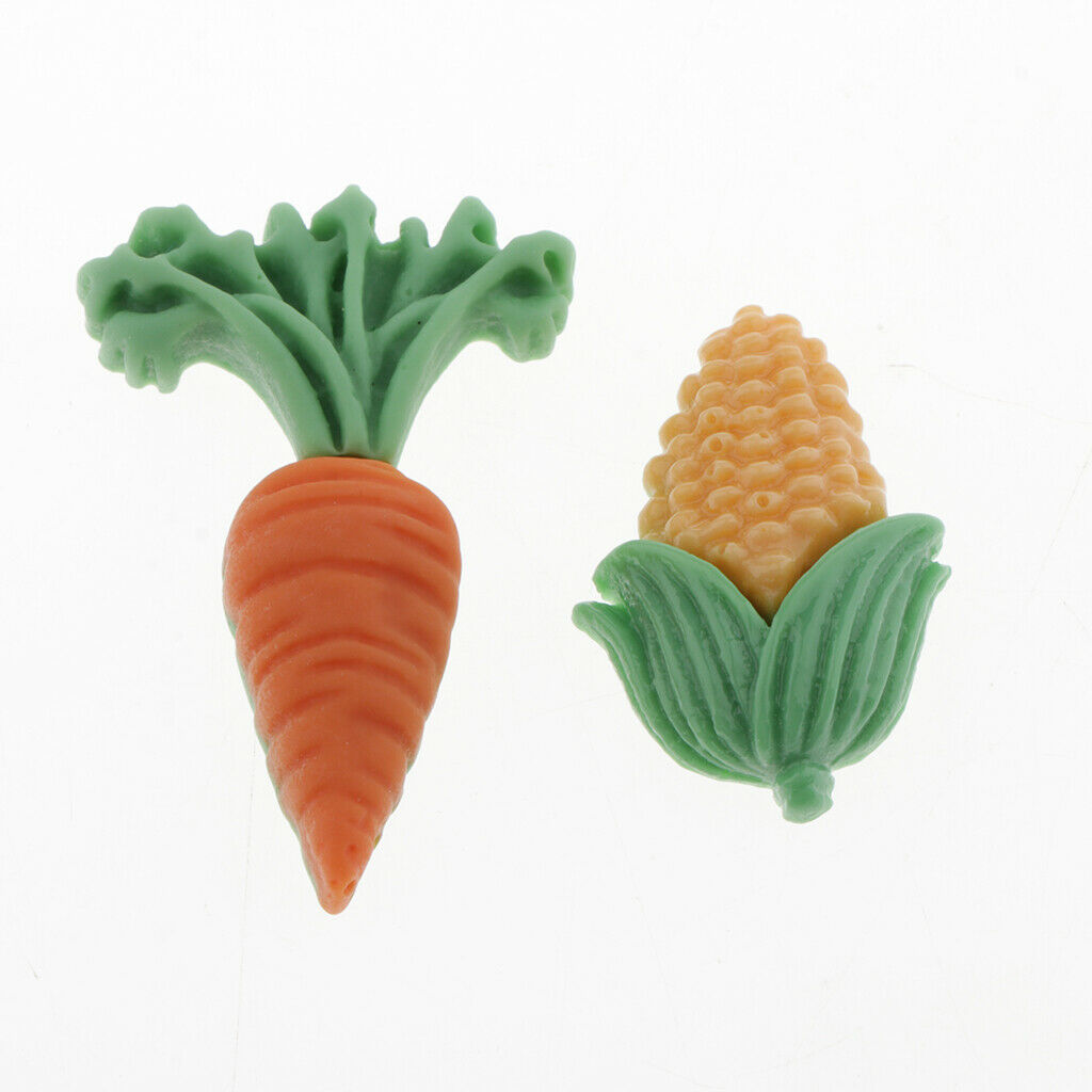 50x Cute Adorable Fruits Vegetable Flatback Buttons Embellishments Decors