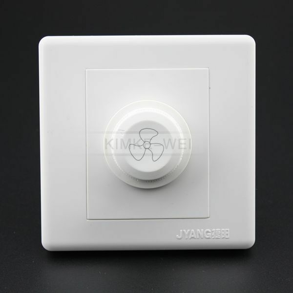 Ceiling Fan Speed Control Wall Knob Switch Panel AC 220V 10A / 15-100W / 86x86mm