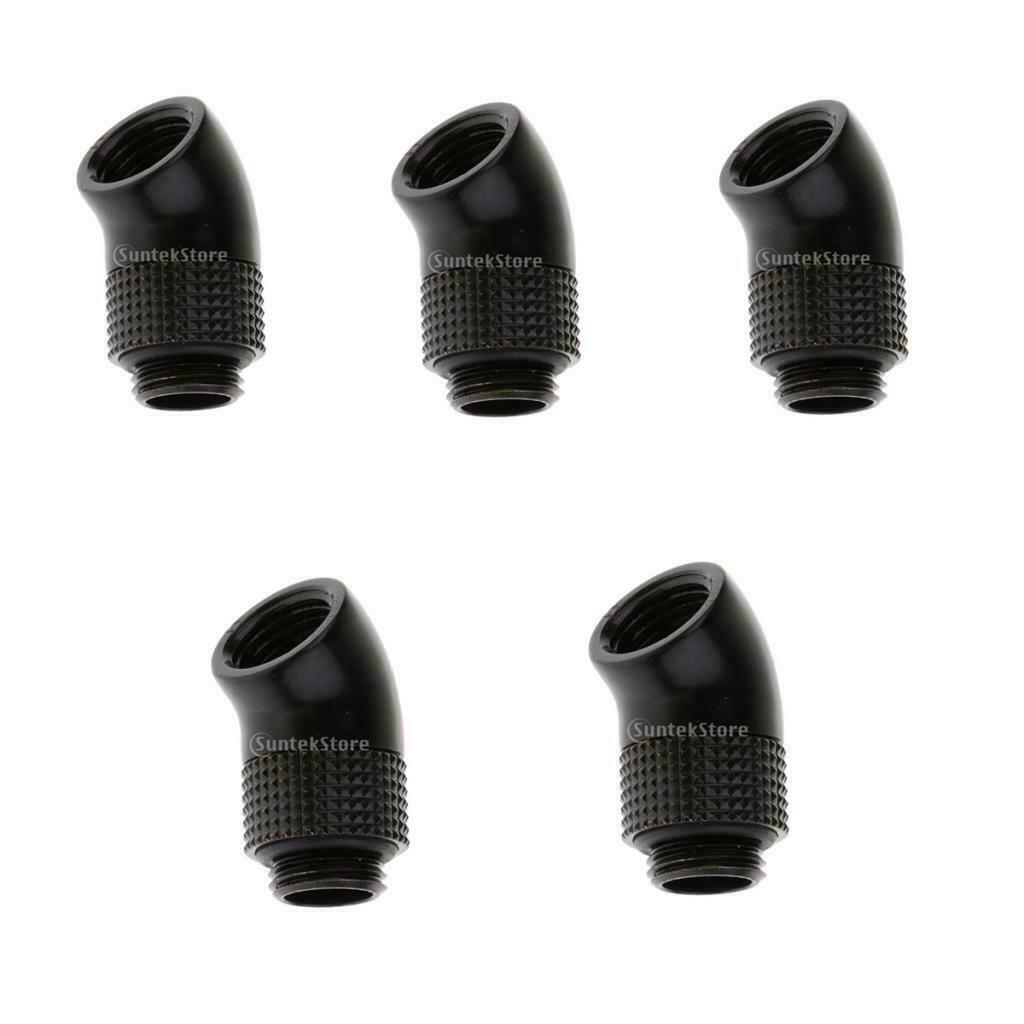 5 Pack G1/4 Thread 45 Degree Rotary Adapter for PC Water Cooling