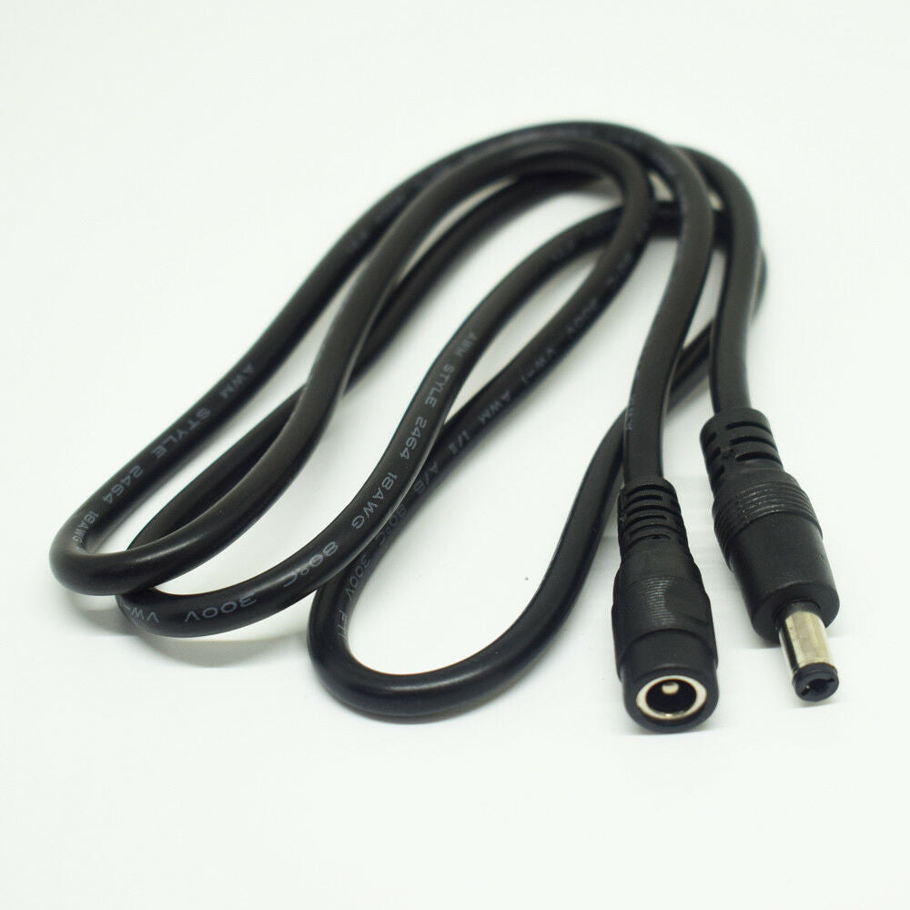 4pcs 1M\3.3FT 18AWG DC Power 5.5x2.1mm Male To Female Extension Adapter Cable