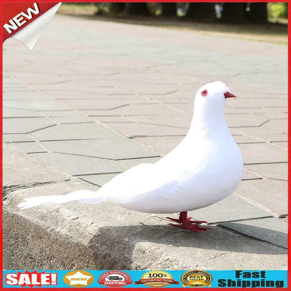 Decorative Dove Artificial Foam Feather White Pigeon Bird Wedding Ornament @