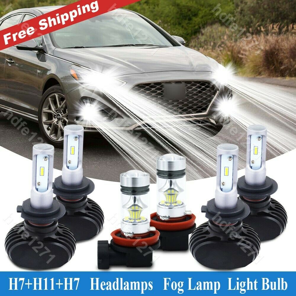 Combo Bulb 300W White LED H7+H7 Headlight H11 Fog Light Fit Hyundai Sonata 11-14