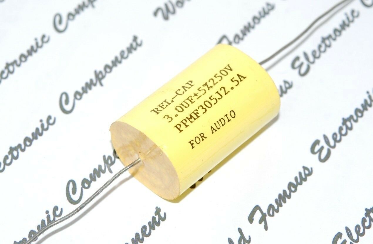 1pcs - REL-CAP PPMF 3uF (3µF) 250V 5% Axial Capacitor - PPMF305J2.5A FOR AUDIO