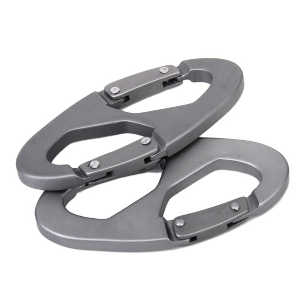 2 Pieces Outdoor Snap Hook Buckle Hanging Key Chain - Gray