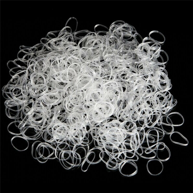 300PCS Transparent  Rubber Braiding Hair Band Hairope Elastic Ponytail Hol.l8