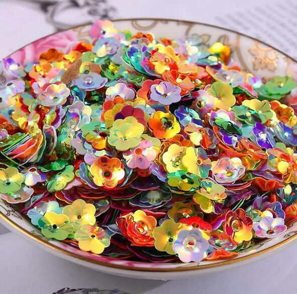500X Mix Plum shape Sequin Sewing decoration Wedding dress clothing crafts 10mm