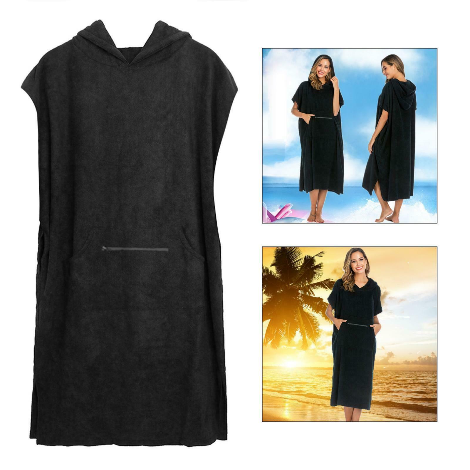 Hooded Surf Poncho Wetsuit Change Robe Towel with Waterproof