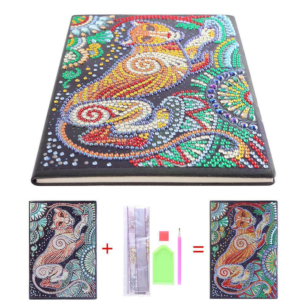 DIY Leopard Special Shaped Diamond Painting 50 Pages A5 Sketchbook Notebook @