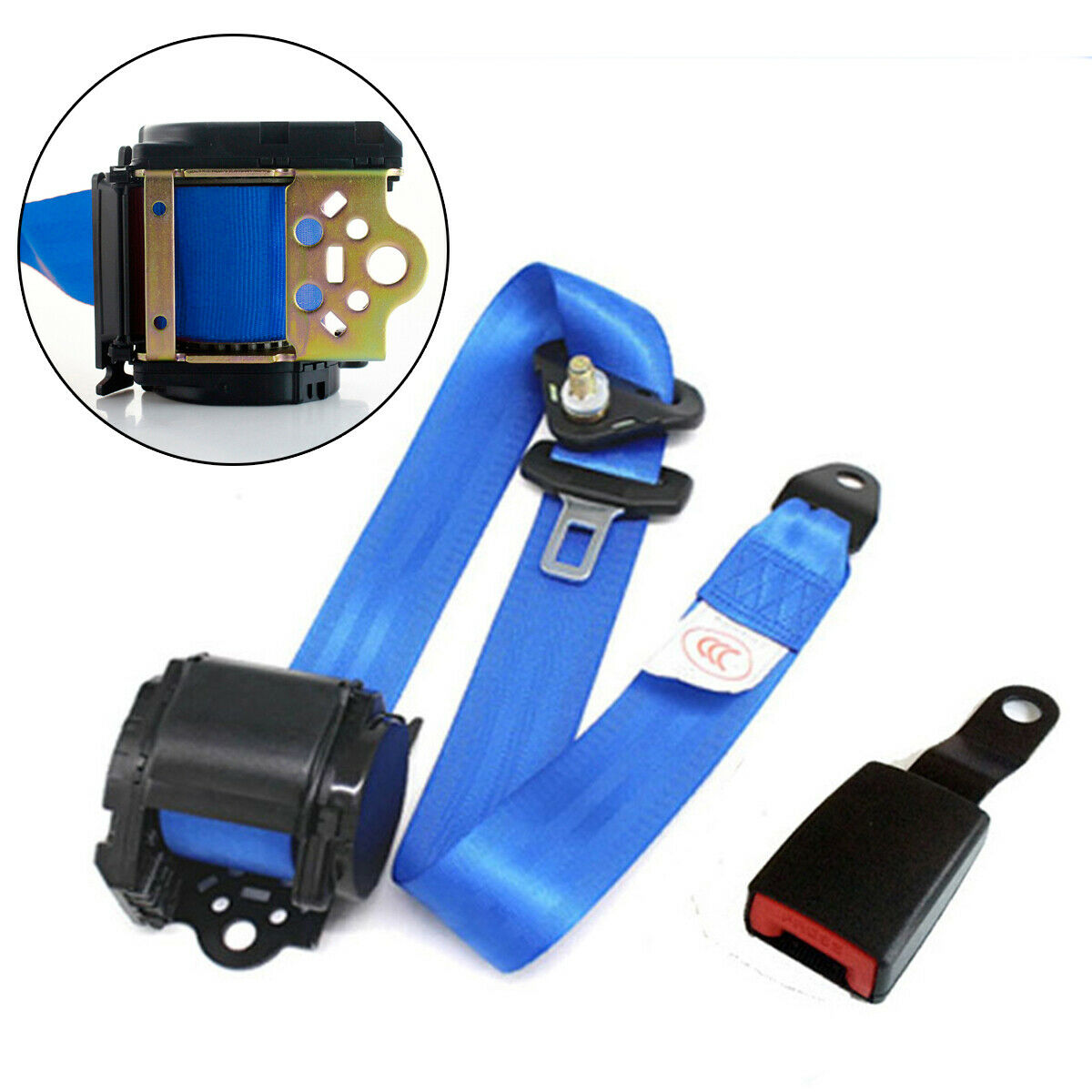 3 Point Safety Adjustable Retractable Seat Belts Quick Release Sapphire Blue