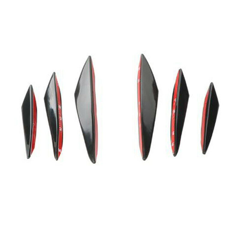 6Pcs Car Front Bumper Lip Splitter Fins Body Spoiler Canards Refit Gloss .l8