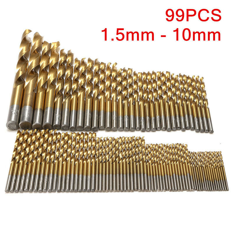 Metal HSS Metric Drill Bits set 99pc Packs1.5mm to 10mmfor Steel & Wood