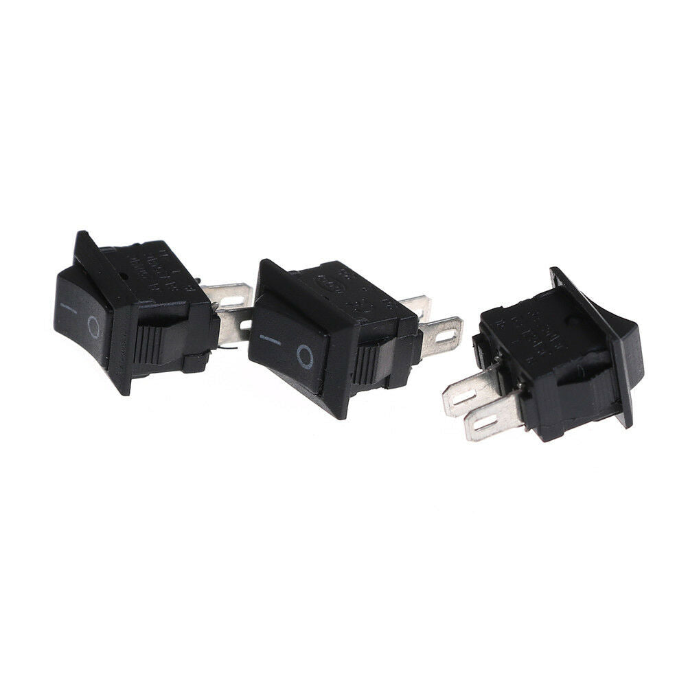 10x 10*15MM Small Black Rocker Switch KCD1-11 250VAC/3A 6A 125V AC 2P Switc WF