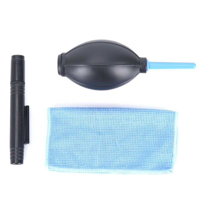 3in1 Lens Cleaner Set DSLR VCR Camera Pen Brush Dust Blower Cleaning Clot.l8