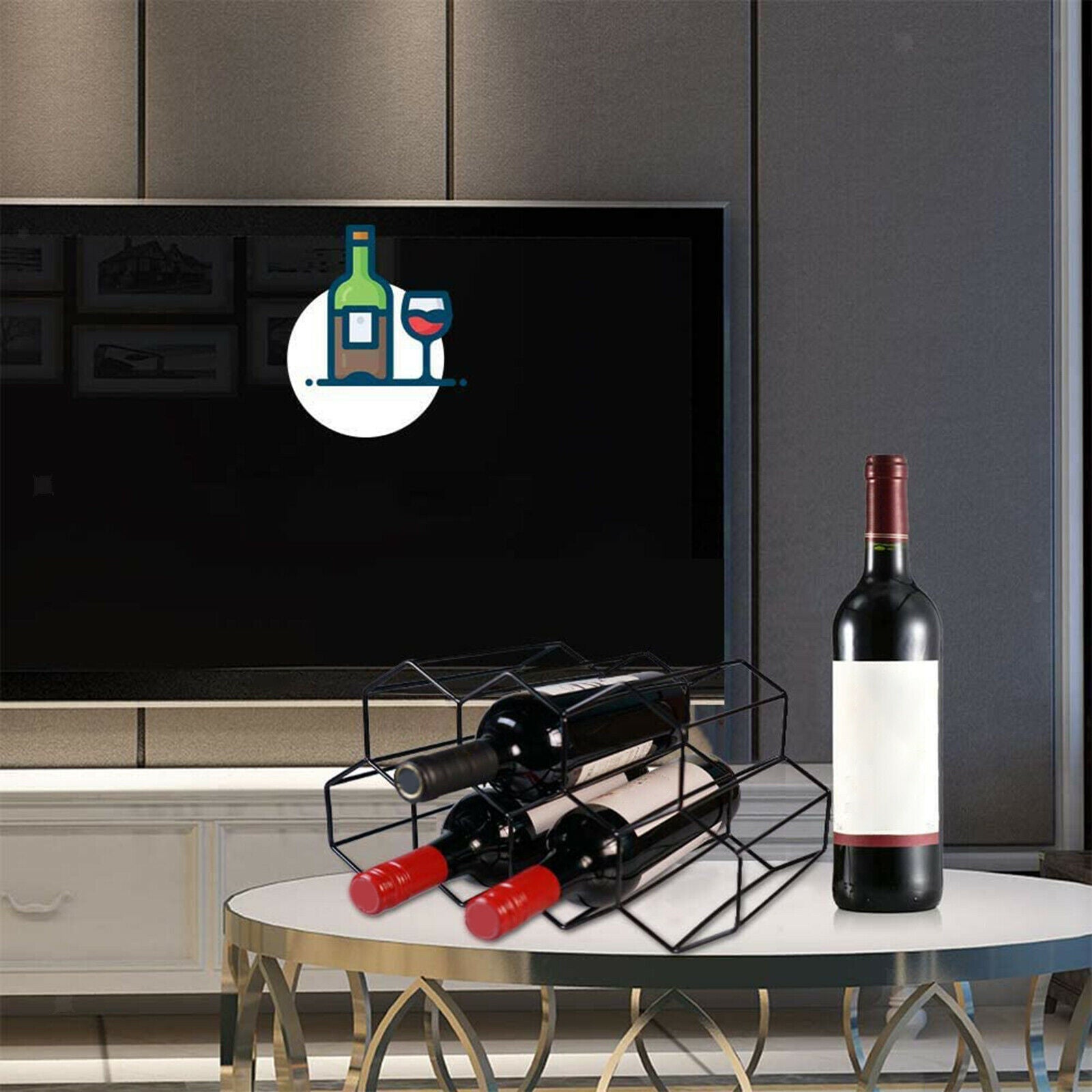 Hexagonal Metal Freestanding Floor Stands for Mini Bars Home Pantry Cabinet