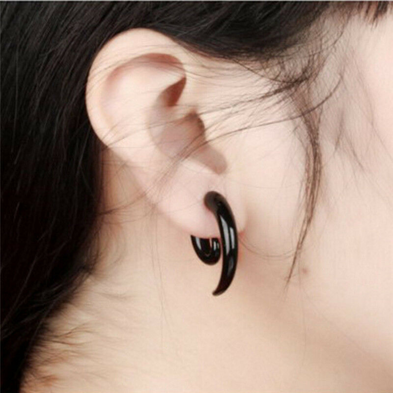 Punk Stud Earrings Rock Men Black Earrings Women PVC Anti Allergy Earrings BDAFL