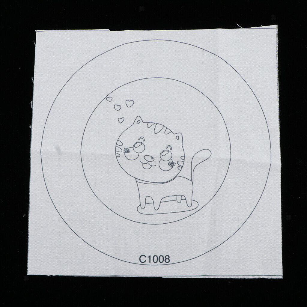 2x Monkey Cat Embroidery Starter Kit Hoop Color Threads Needles Tools Kit