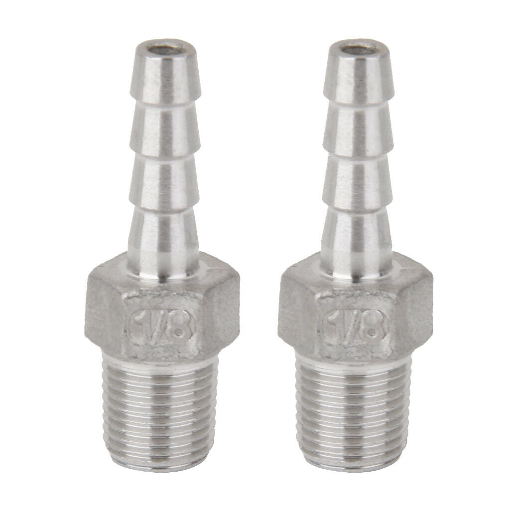 2pcs 1/8'' Male Thread Pipe Fitting x 6mm Barb Hose Tail Connector NPT