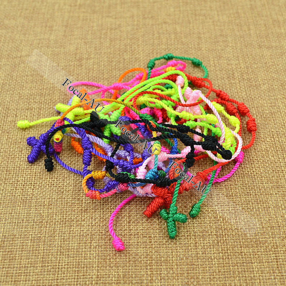 10PCS Knotted Rosary Bracelet Mixed Colors Trendy Fashion Handmade New Gift
