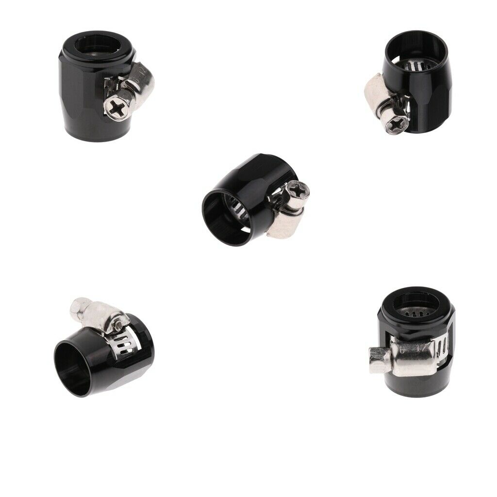5x Aluminum Hose Clamps With Worm Drive, Clamping Range Î¦ 12-19mm