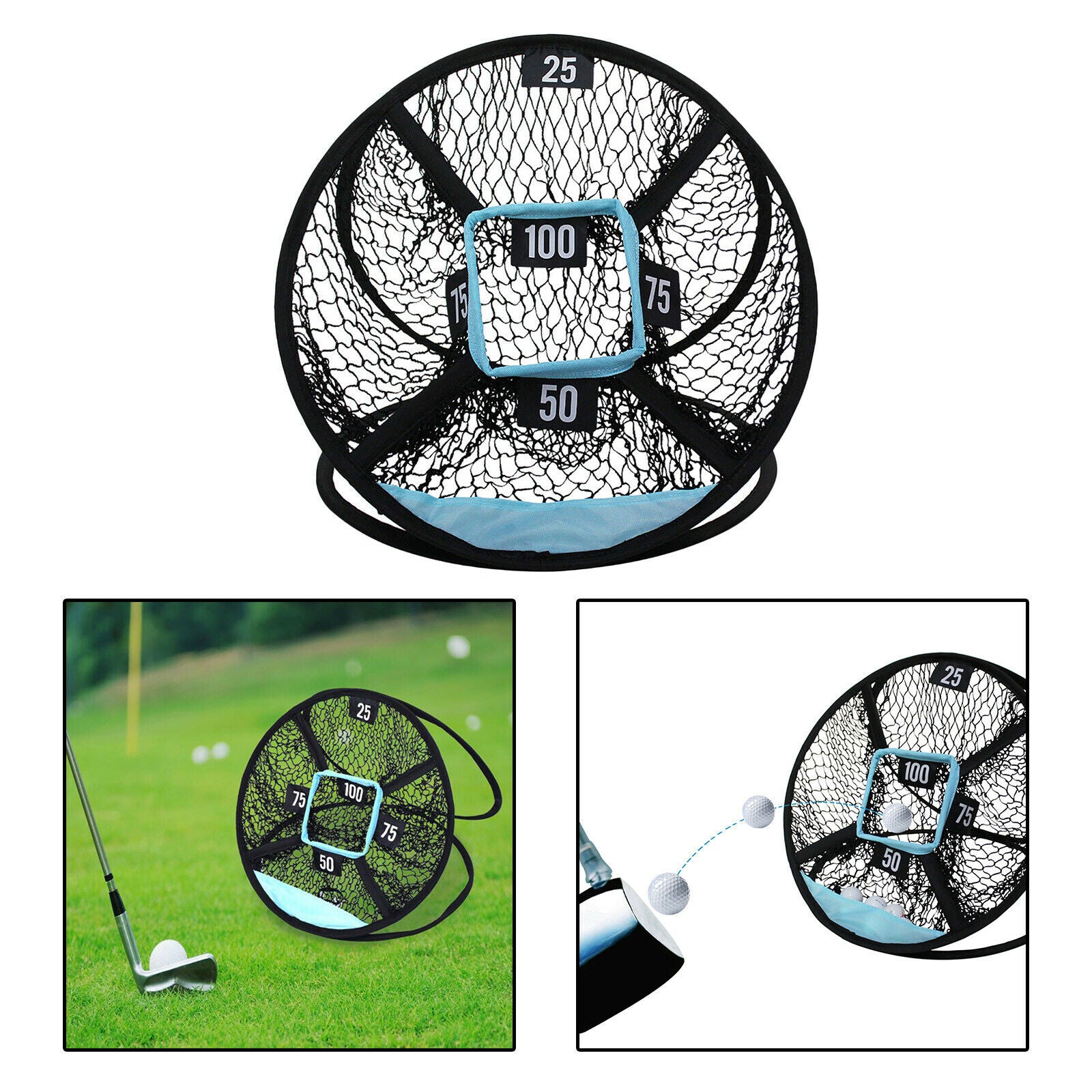 Golf Chipping Net Training Aid Collapsible Putt Trainer Swing Target Netting