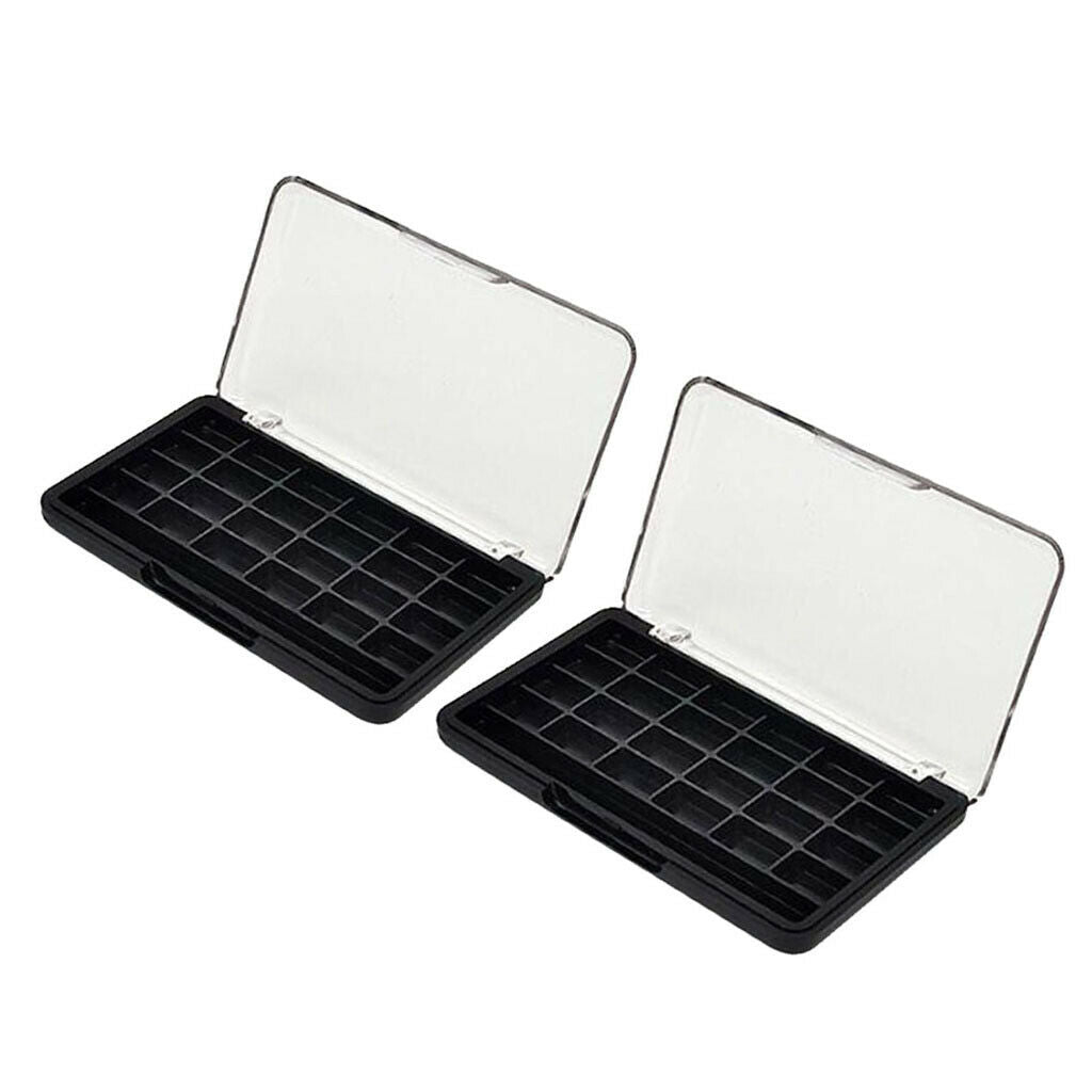 2 Packs 24 Slots Plastic Eyeshadow Palette Powder Bronzer Organizer Case