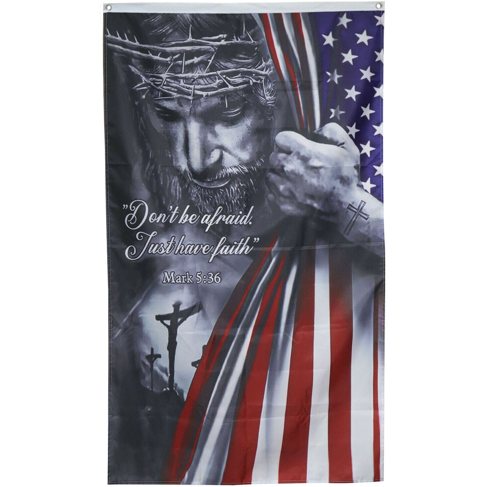 Jesus Christian Donâ€™t Be Afraid Just Have Faith Flag 3x5ft bannerNew