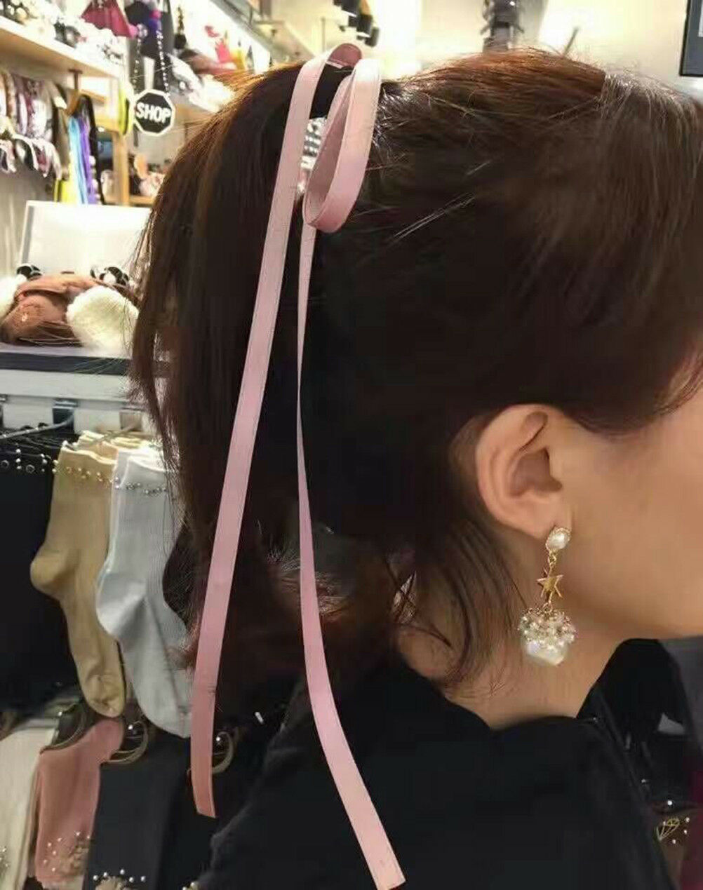2Pcs Women Girls Hair Bow Silk ribbon Long streamers hair Rope Beach hair.l8