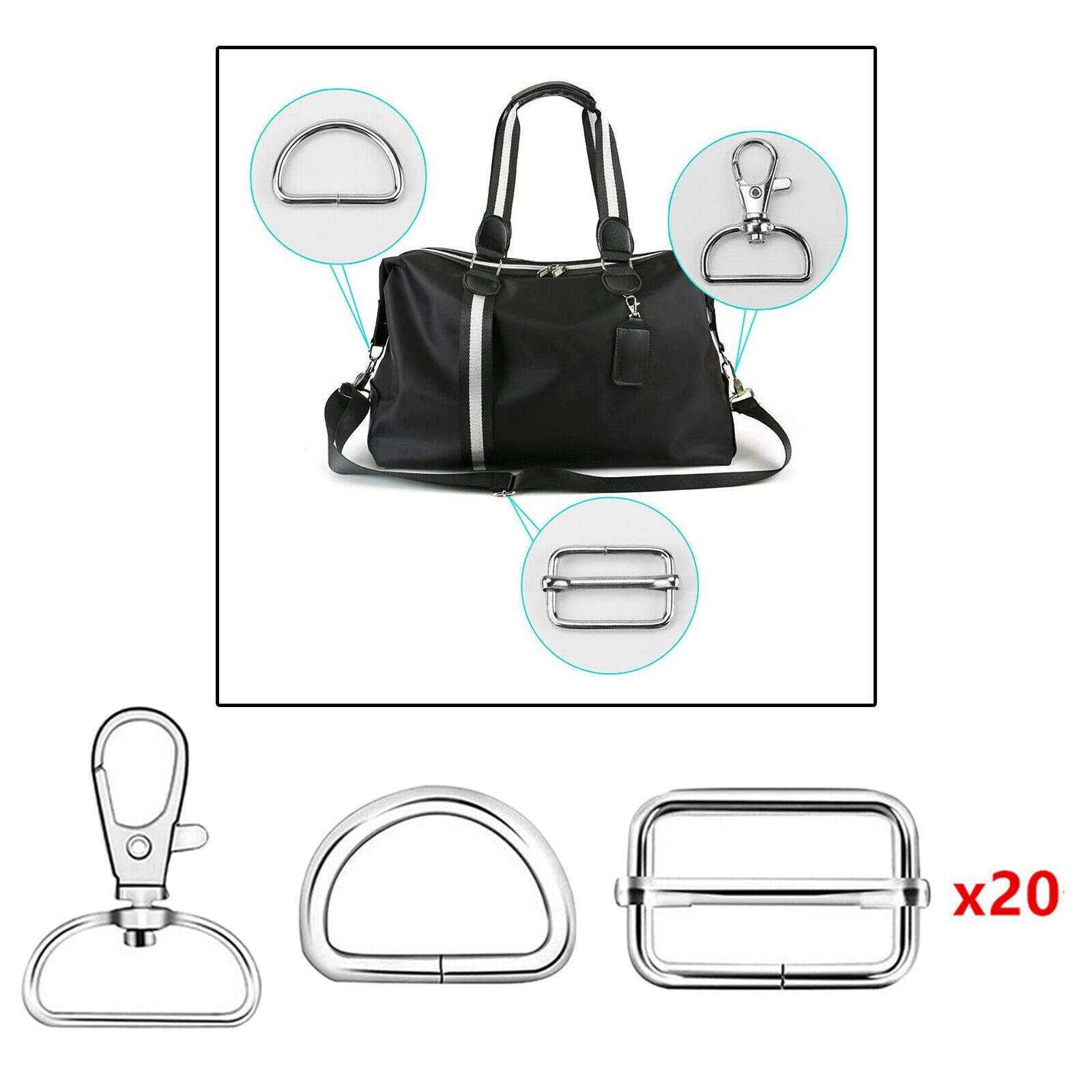 60pcs/set Key Chain Keychain Keyring Bags Straps Projects Jewelry Making