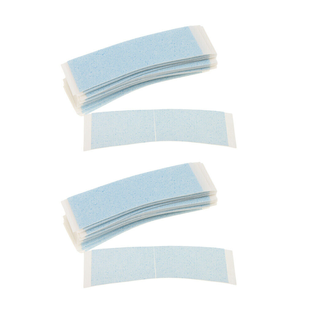 72 Pieces Sweatproof Wig Tapes Toupee Skin Clothes Bonding Glue Strips Blue