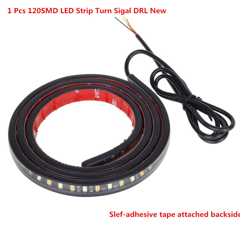 2X Amber White 120SMD 48" LED Strip Bar Turn Signal Light Running Parking Lights
