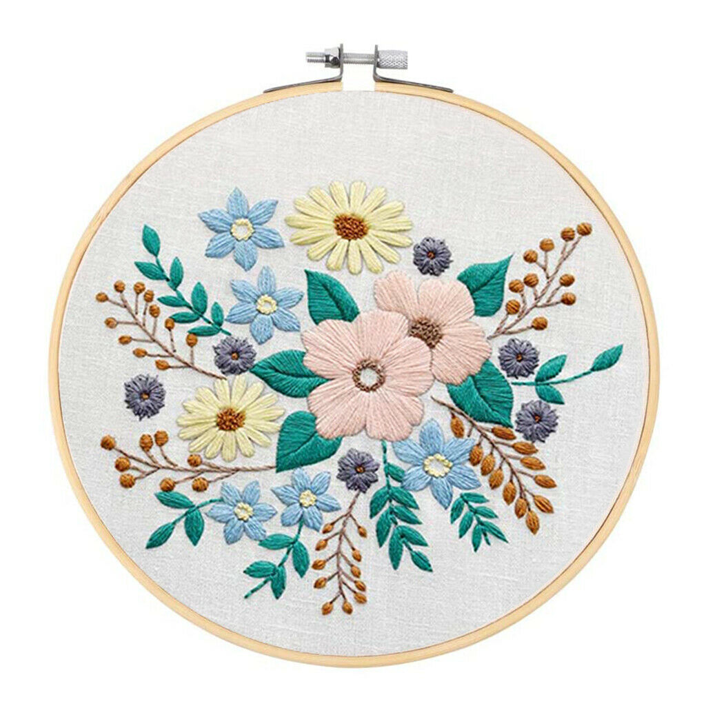 DIY Cross Stitch Starter Kit Handcraft Embroidery Needle Thread Hoop Frame Cloth