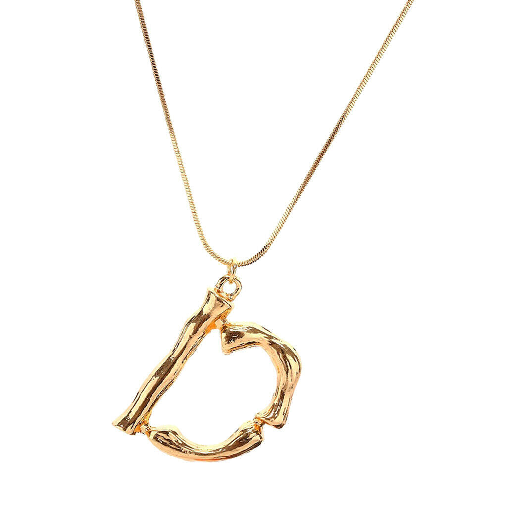 Alphabet English Letters A-F Pendant Clavicle Necklace Fancy Jewelry D