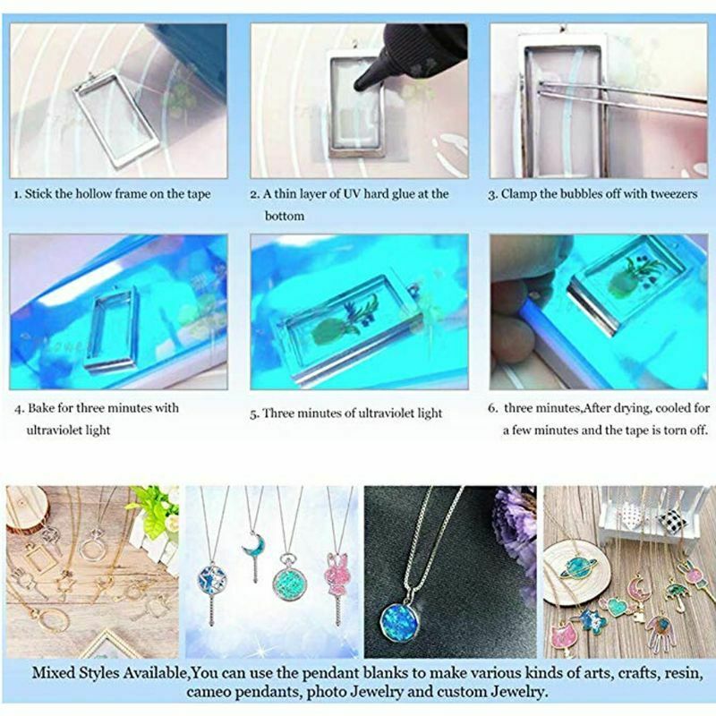 5Pcs Cute Bowtie Cat Blank  Frame ResinPendant Open Bezel Setting Jewelry Making