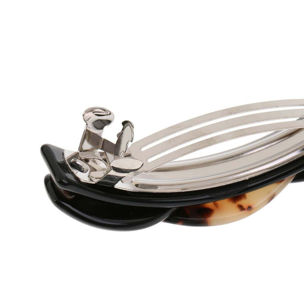 2Pcs Cellulose Acetate Hair Barrette Twist Spring Clamp Women Lady Hairwear