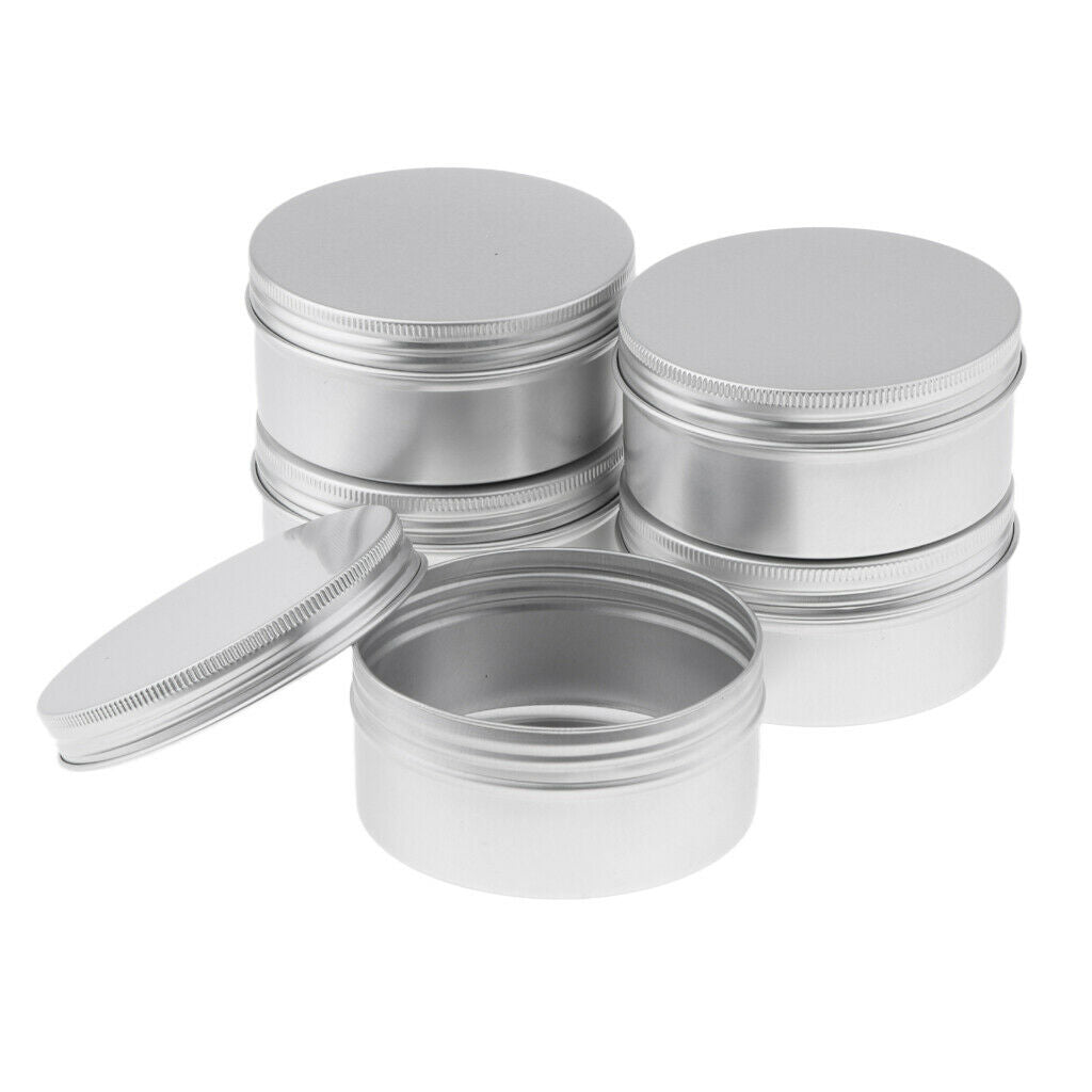Aluminum Tin Jars, Cosmetic Sample Metal Tins Empty Container Bulk, Round Pot