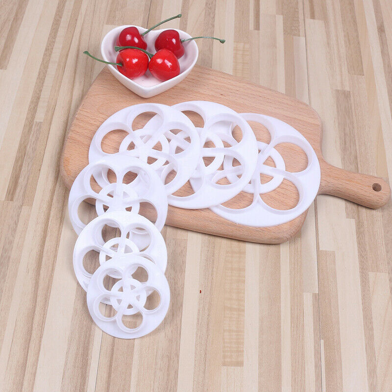 6Pcs Rose Flower Petal Shape Cutters Tools For Cake Sugarcraft Fondant Co.l8