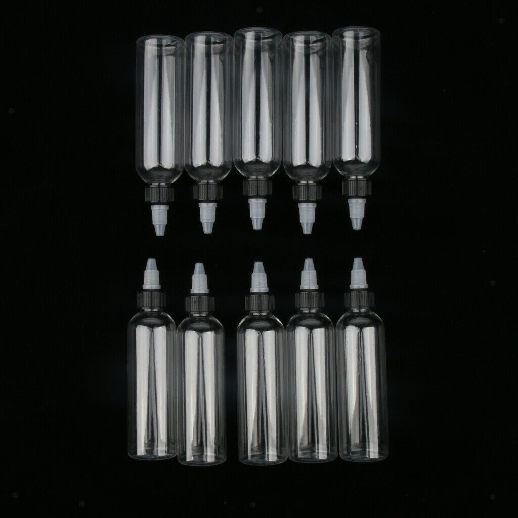 10 pieces needle nozzle design plastic travel squeeze bottles with twist