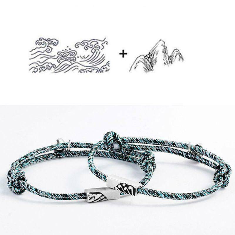 1 Pair Friendship Rope Braided Distance Couple Magnetic Bracelet Lover Jewelry
