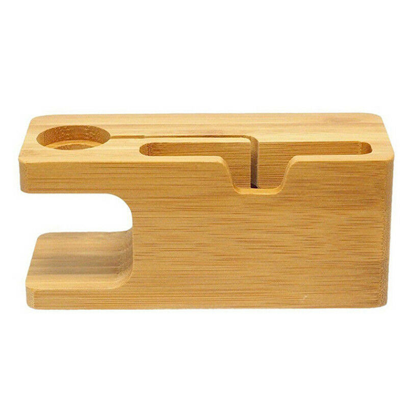 Bamboo Wood Charging Station Charger Dock Stand Holder For  Watch iPho C JvJ Tt