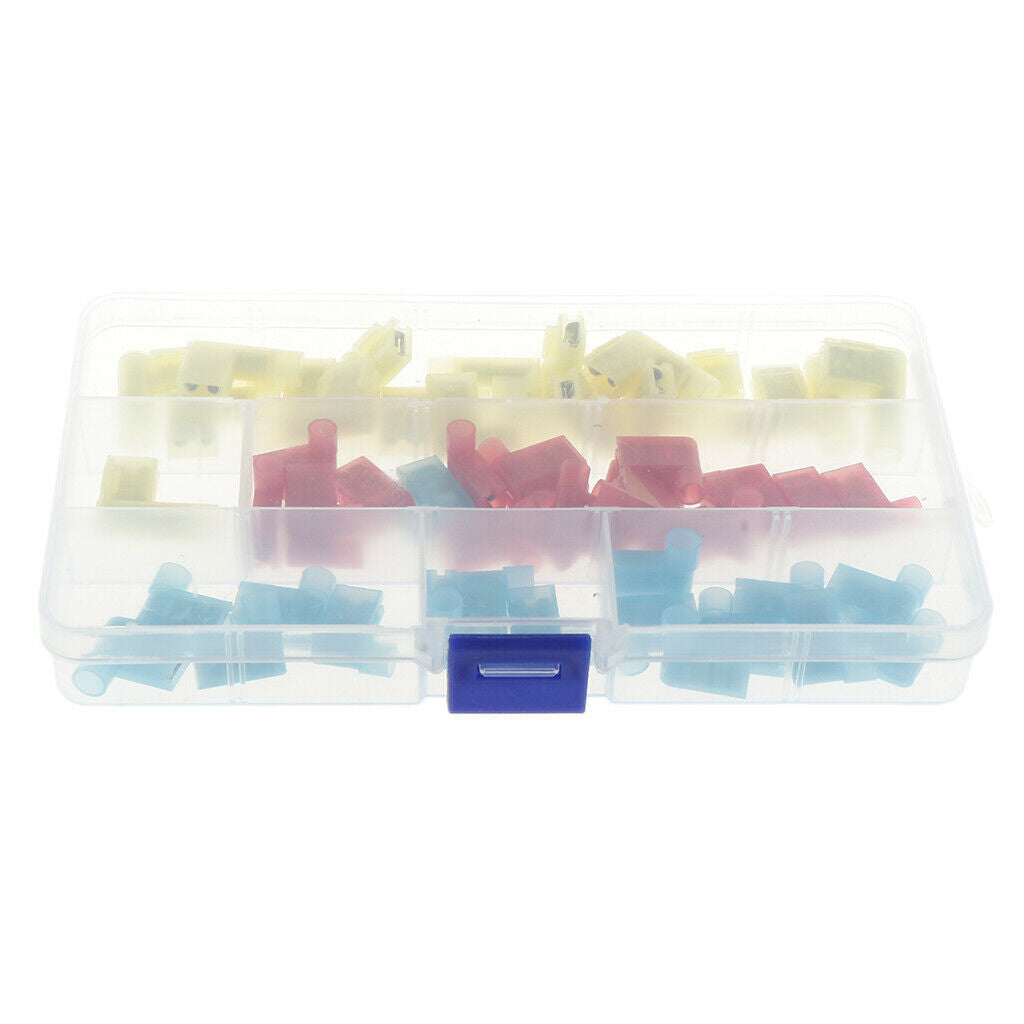 60 Pieces Flag Spade Female Insulated Quick Disconnect Crimp Terminals Connector