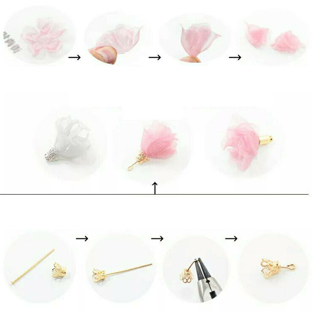 50x Assorted Filigree Flower End Spacer Metal Bead Caps Jewelry Making Craft