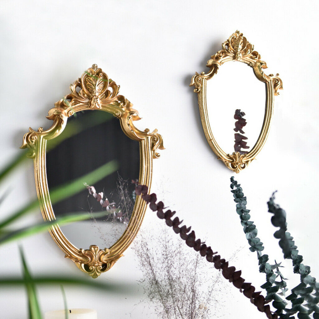 Golden Makeup Mirror Dresser Hanging Dressing Mirrors Supplies Photo Props